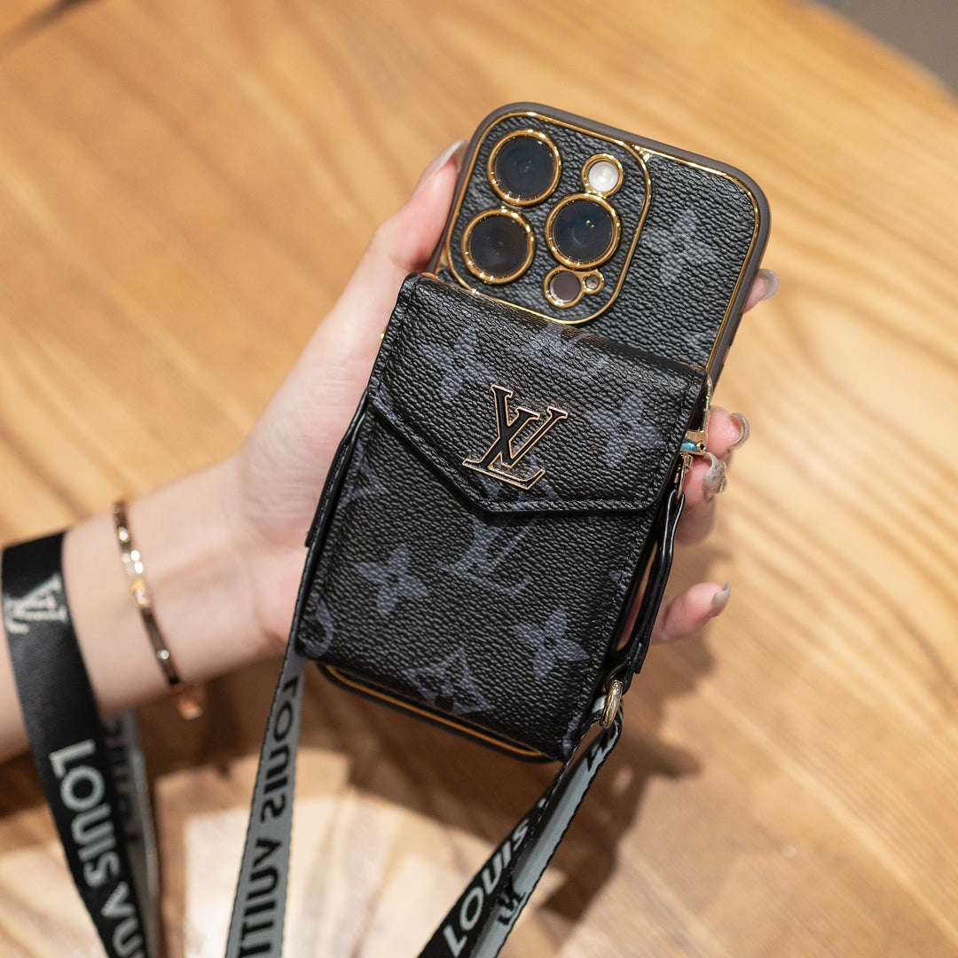 Estuche de teléfono con tarjetero de lujo clásico nuevo