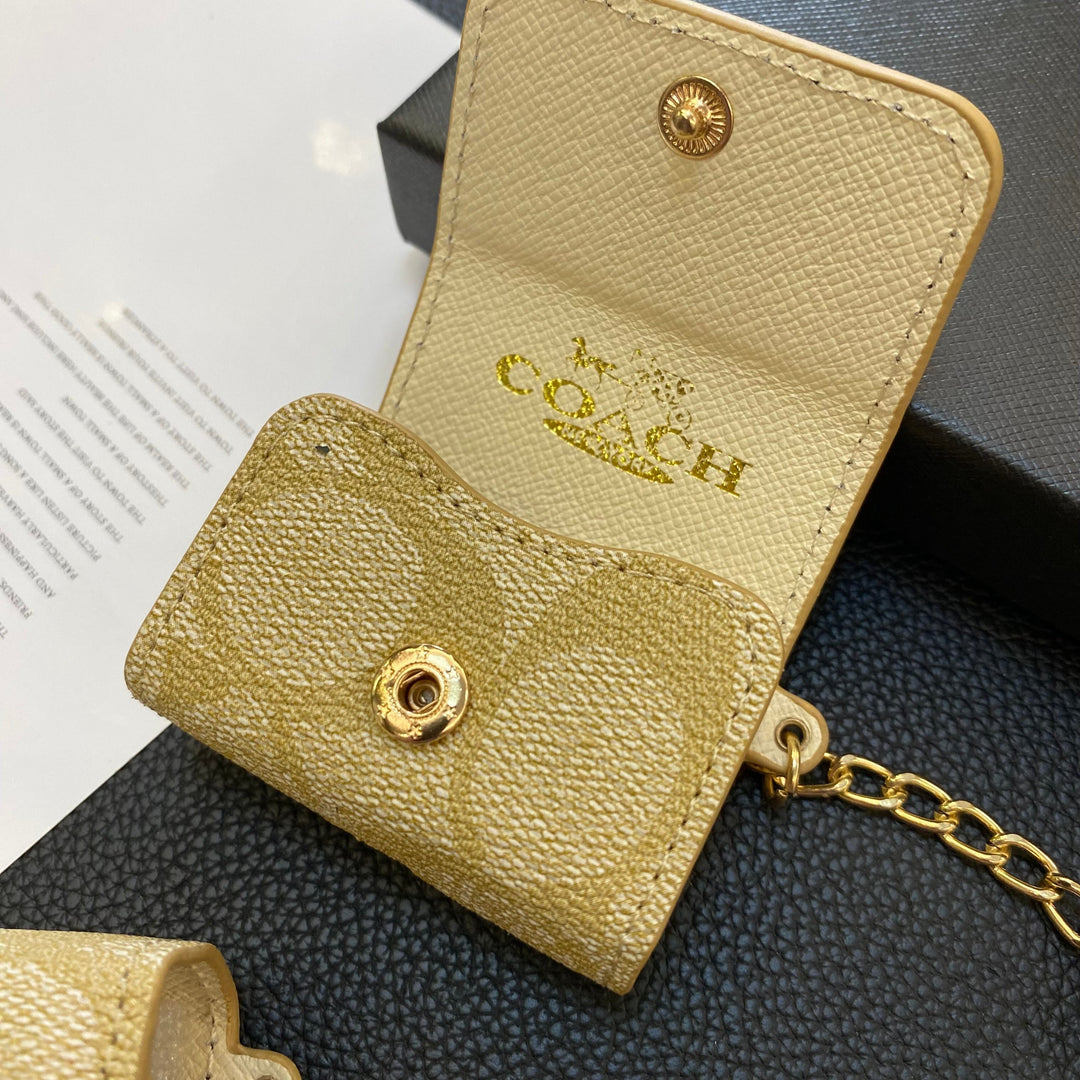 Estuches para AirPods de lujo Coach Café-YH240425
