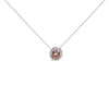 14K White Gold 2 3/8 Cttw Lab Grown Pink Diamond Solitaire with Halo Pendant Necklace - 17