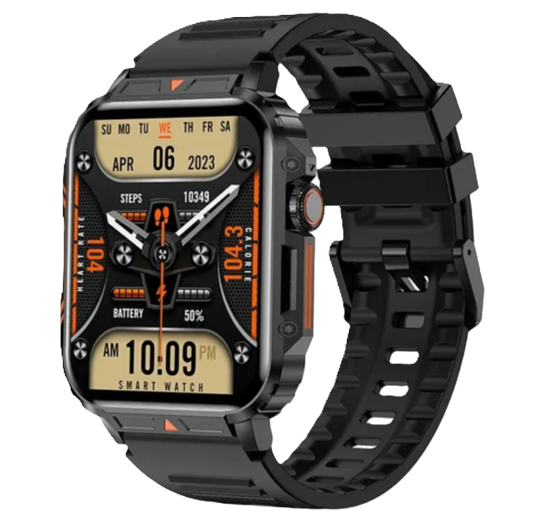 Reloj inteligente ultradelgado y resistente de grado militar: reloj deportivo resistente al agua para exteriores, pantalla grande de 1,95" y cuerpo delgado 