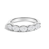 14K White Gold 1 1/4 Cttw Lab Grown Oval East West Band Ring