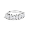 14K White Gold 1 2/3 Cttw Lab Grown Pear Diamond Band Ring Bezel Setting