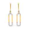 14K Yellow Gold 1/5 Cttw Diamond Paper Clip Dangle Earrings