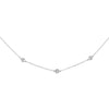 14K White Gold 1/2 Cttw Bezel Set Diamond Station Necklace
