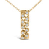 14K Yellow Gold Bezel Set 1/7 Cttw Diamond Vertical Bar Pendant Necklace