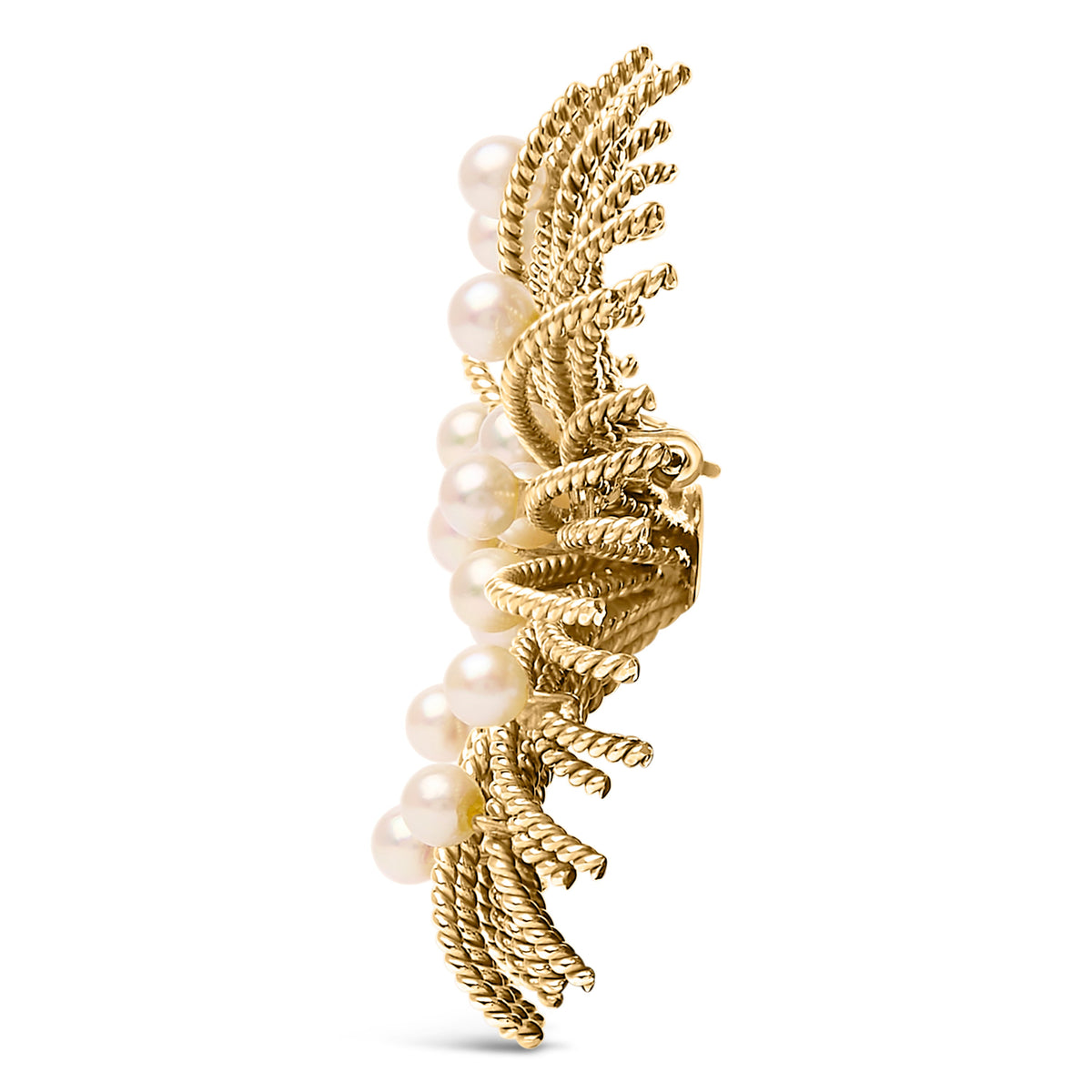 Broche de alfiler "Starburst" de perlas cultivadas de agua dulce y oro amarillo de 18 quilates