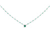 Sterling Silver Lab Created Emerald Bead Chain Necklace