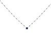 Sterling Silver Created Sapphire Bead Chain Necklace 18 Inch