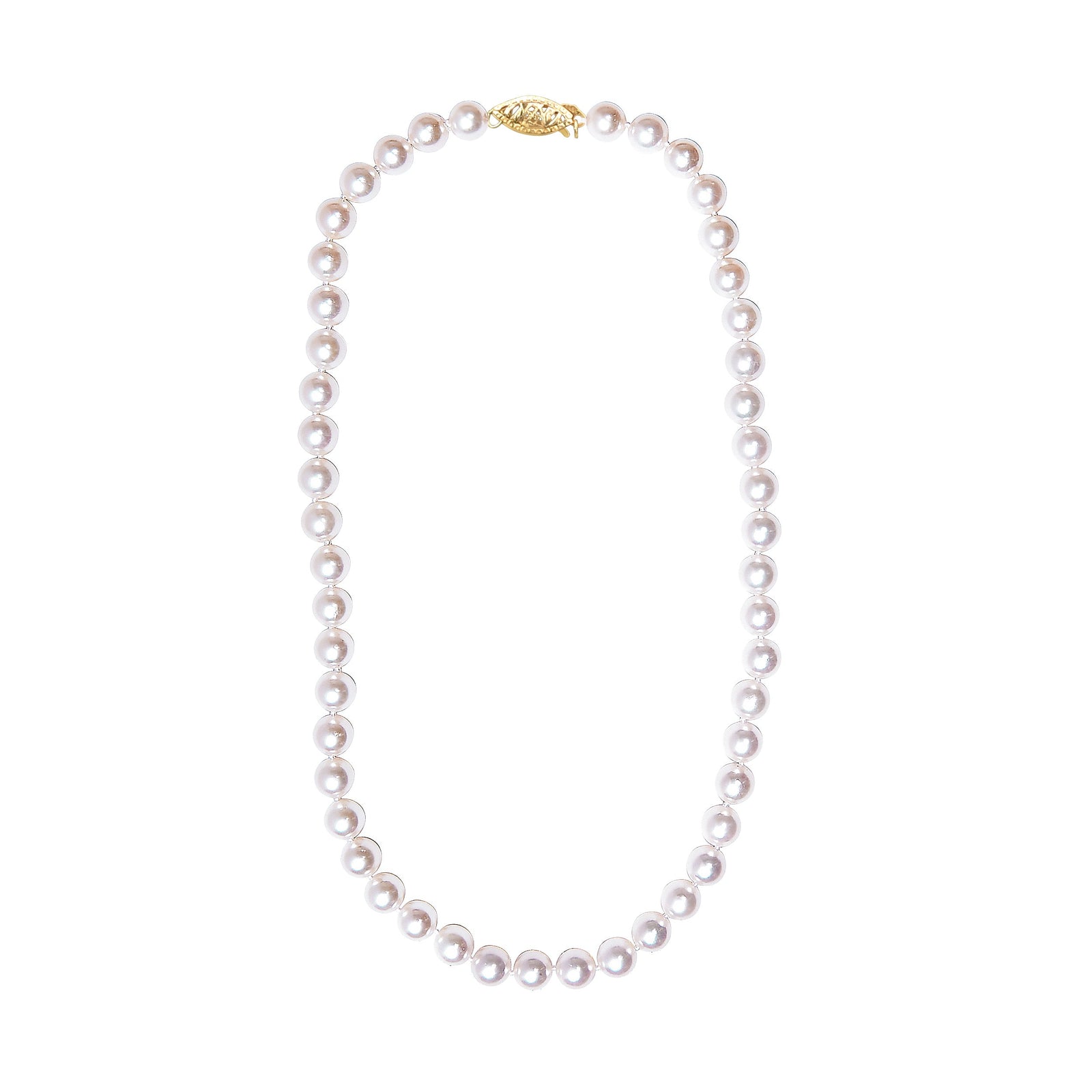 14K Yellow Gold 8.0x8.5mm Akoya Pearl Strand Necklace