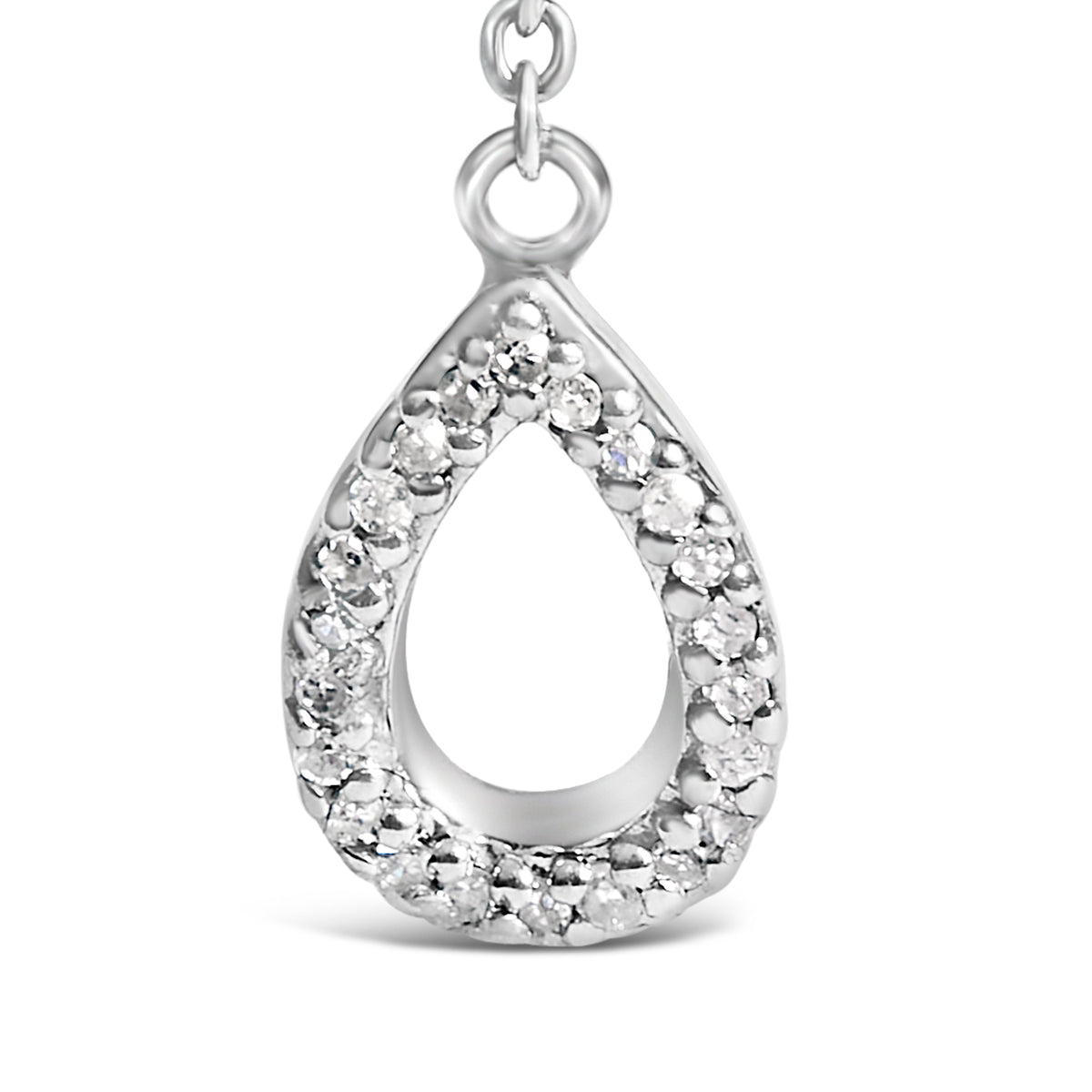 Collar en Y de plata de ley con zafiro azul creado y detalles de diamantes