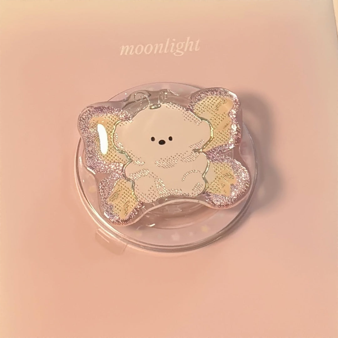 Ilustración en color dorado para soporte magnético Magsafe con dibujos animados personalizados, soporte de airbag para teléfono móvil telescópico y portátil