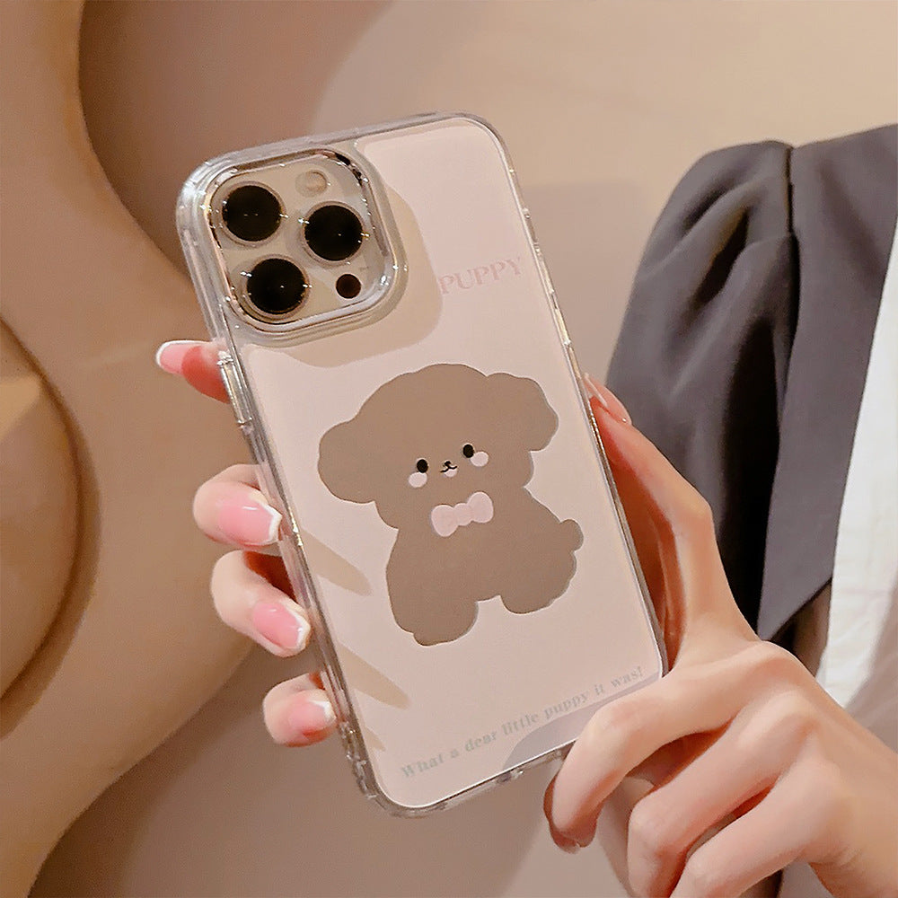 Bonito perro mascota iphone16 es adecuado para la funda de teléfono móvil Apple 17promax 15 superficie de espejo galvanizada 11 generación 12