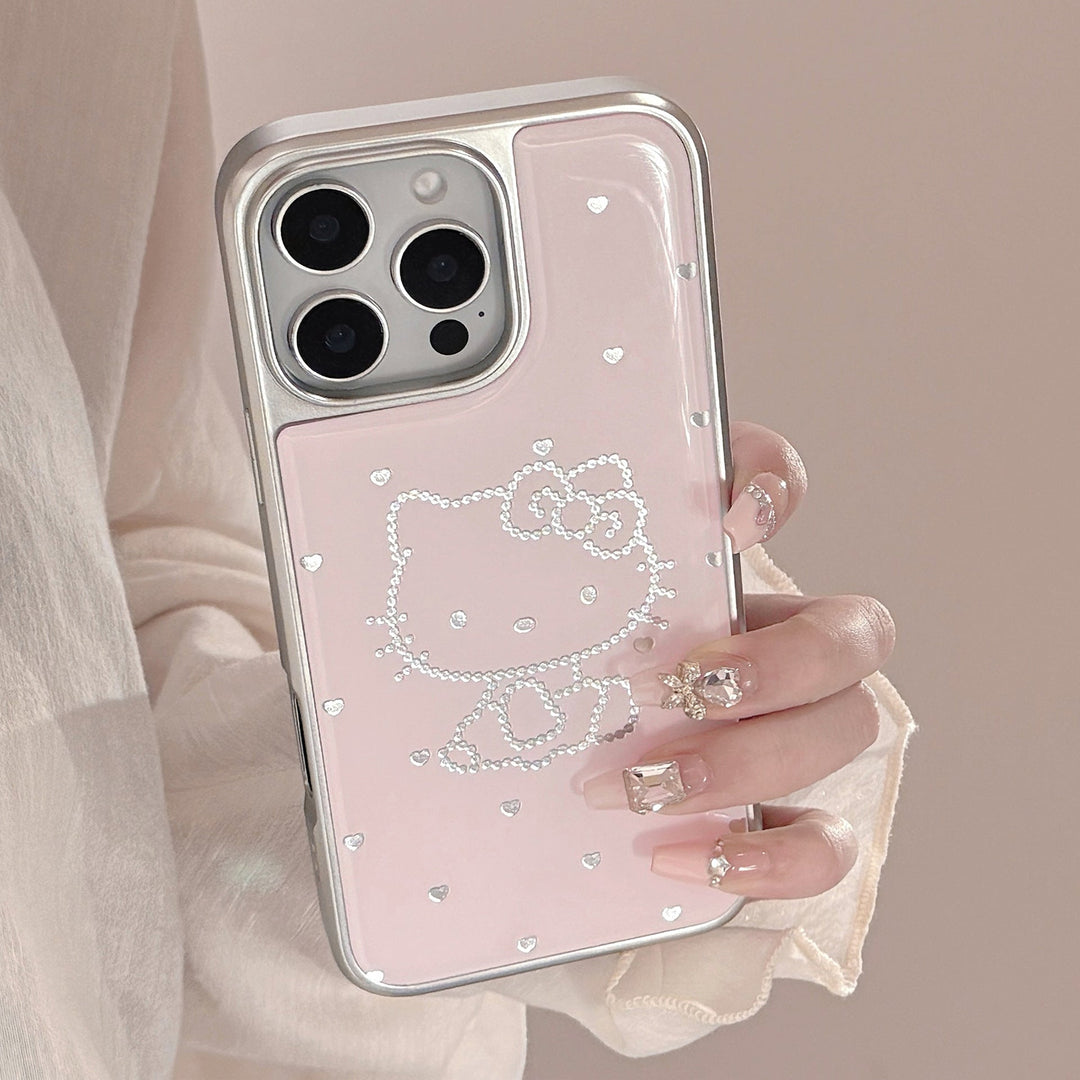 Gilt Epoxy iphone16 Sweetheart Cat Suitable for 17 Apple 15promax Mobile Phone Case 13 Electroplating 14 Huawei