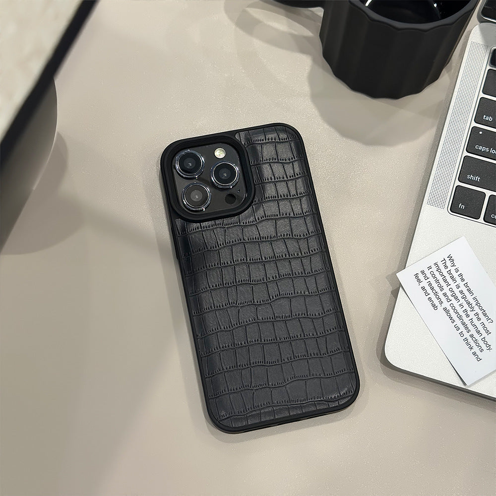 Funda de móvil retro de estilo premium 12 con estampado de piel de cocodrilo 15 para iPhone 13 17promax con personalidad 16