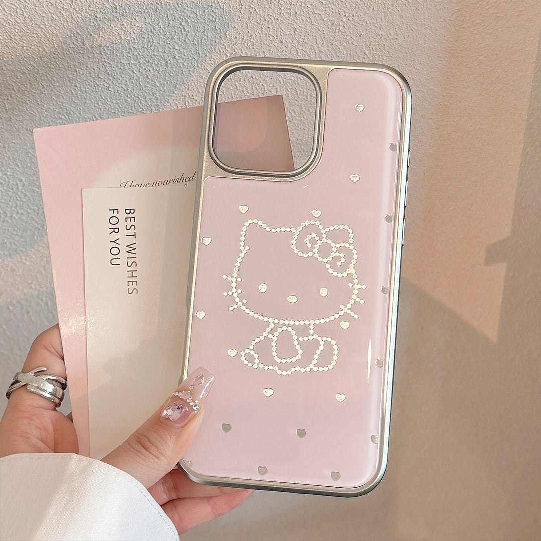 Gilt Epoxy iphone16 Sweetheart Cat Suitable for 17 Apple 15promax Mobile Phone Case 13 Electroplating 14 Huawei
