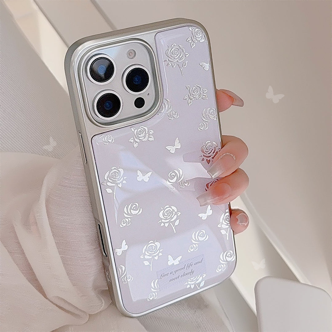 Mariposa rosa dorada para funda de teléfono móvil Apple 17 Pro Max iPhone 14, epoxi 13 suave 15