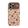 Bonito oso flor para iphone16 apple 15 funda de móvil 13promax de cuero 17 literario y fresco 12