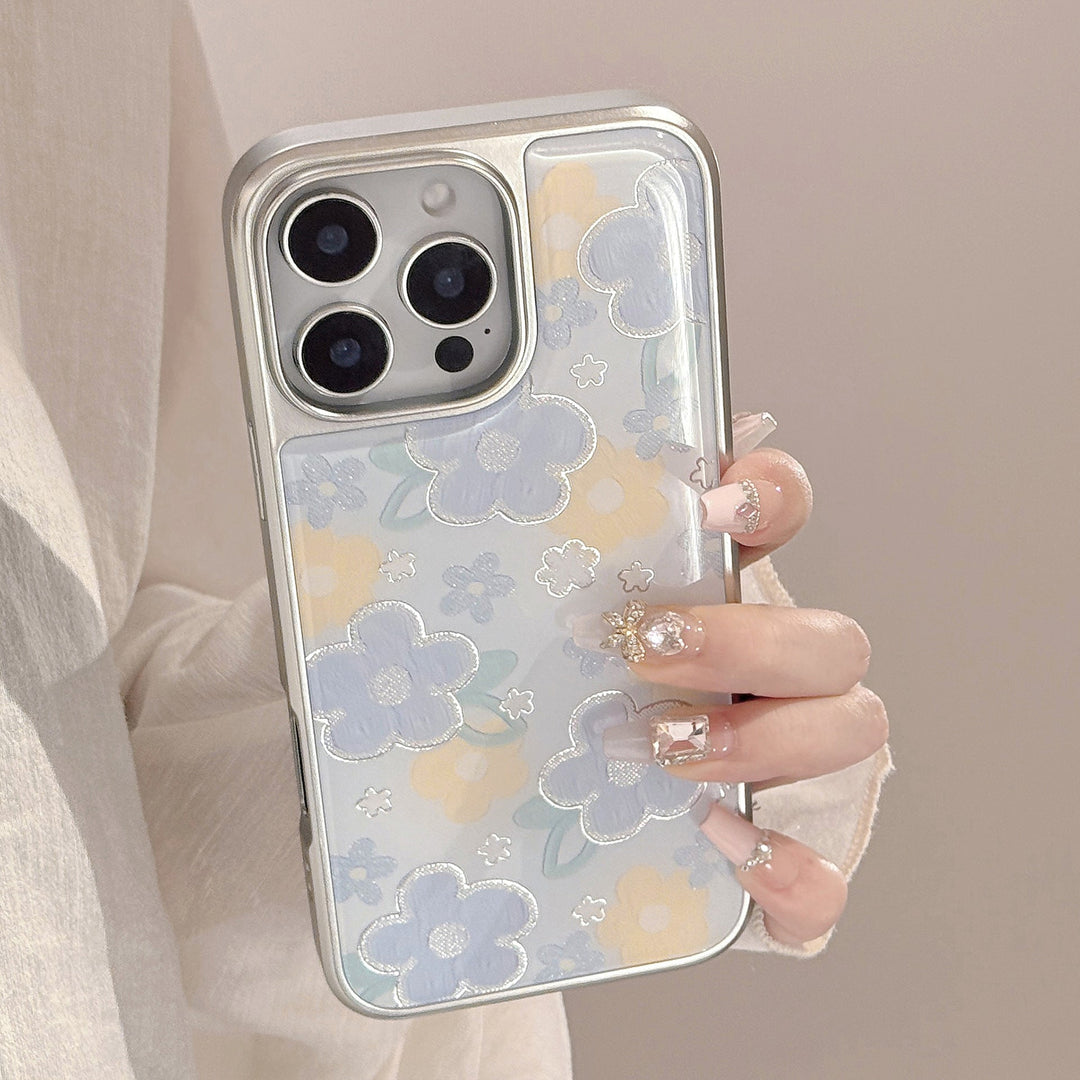 Gilt ins oil painting flower apple 16promax mobile phone case iphone15 Epoxy 17 suitable for huawei mate70