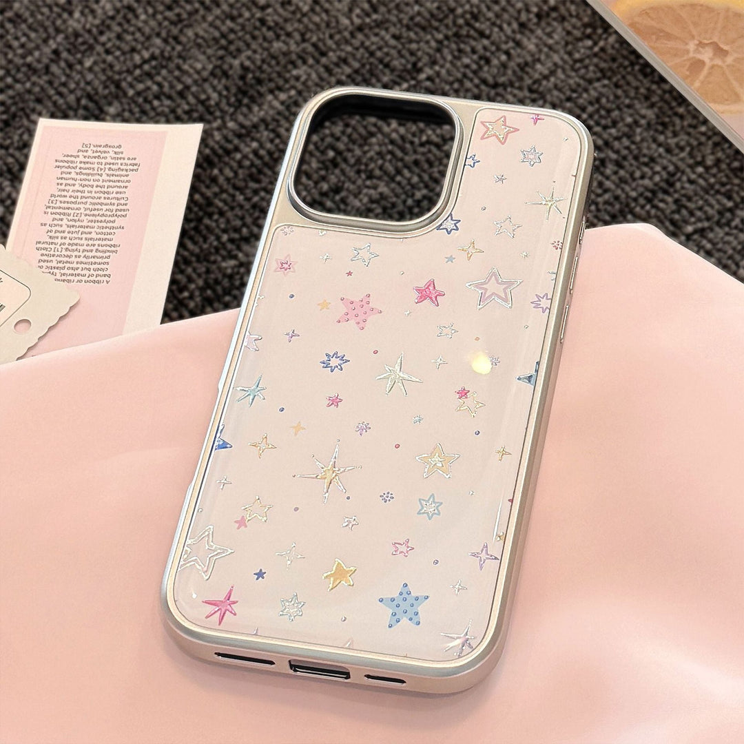 Dorado aplicable a la funda de teléfono móvil Apple 15promax iphone16, estrella de dopamina de epoxi 17, galvanizado 14 Huawei