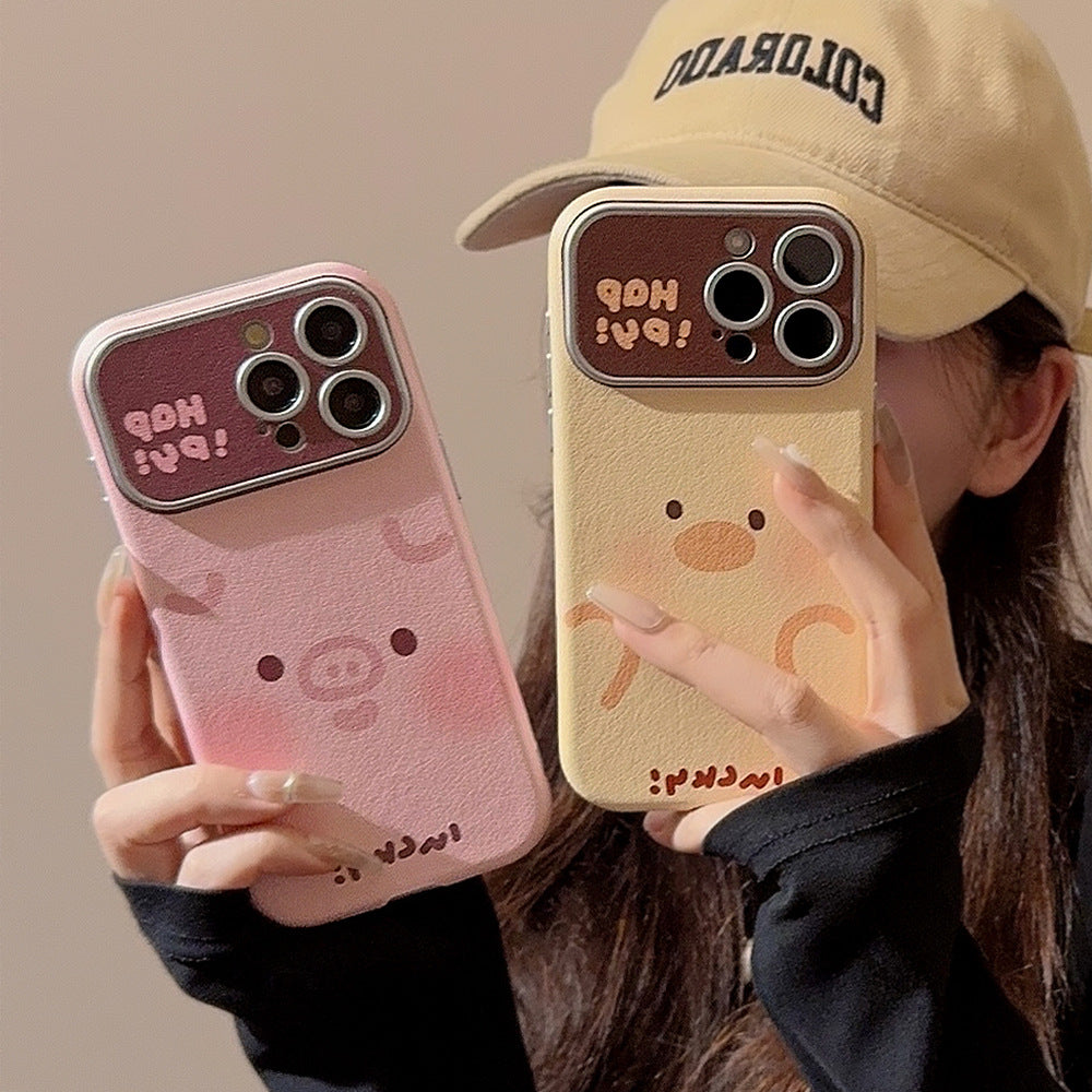 Aplicable a la funda de teléfono Apple 15promax iphone16, patito de cerdo súper lindo 17, corteza 13, anticaída 12