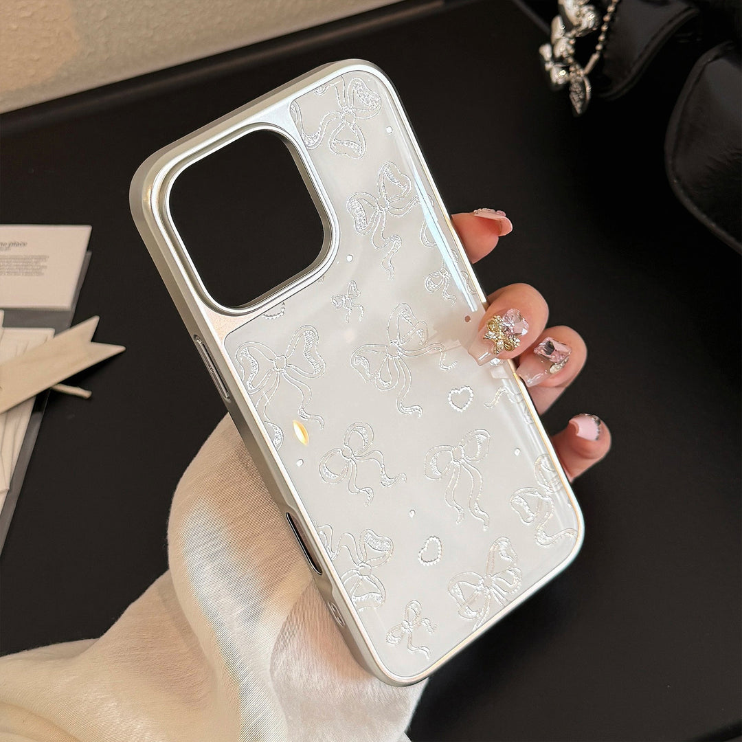 Funda para teléfono móvil Gilt Apple 16promax iphone15 lazo de perlas 13 galvanoplastia 17 para Huawei P70