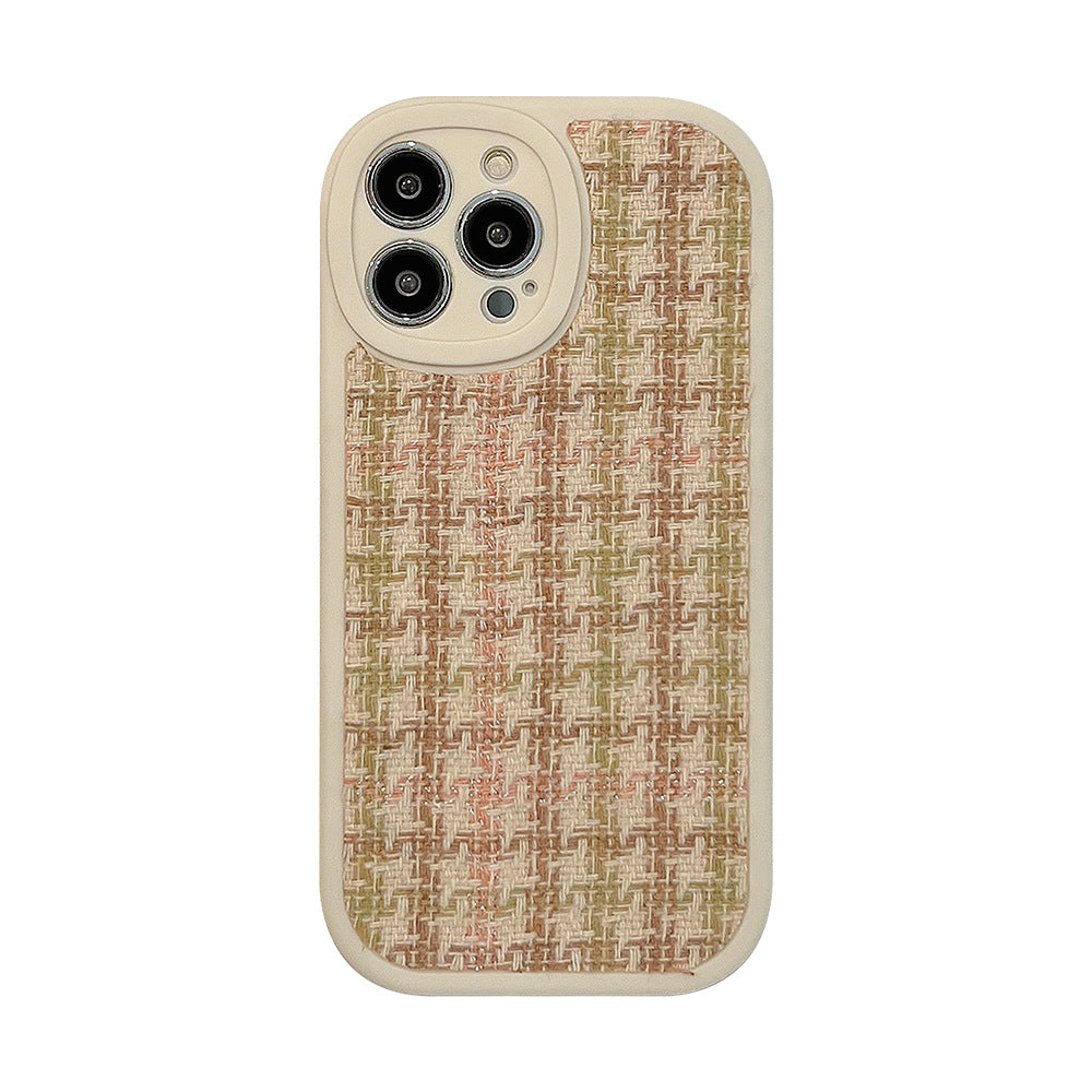 Funda para móvil Retro 17promax Apple 16 iPhone14, conjunto a cuadros 13pro 8 adecuado para cabello de 11ª generación 12 franela