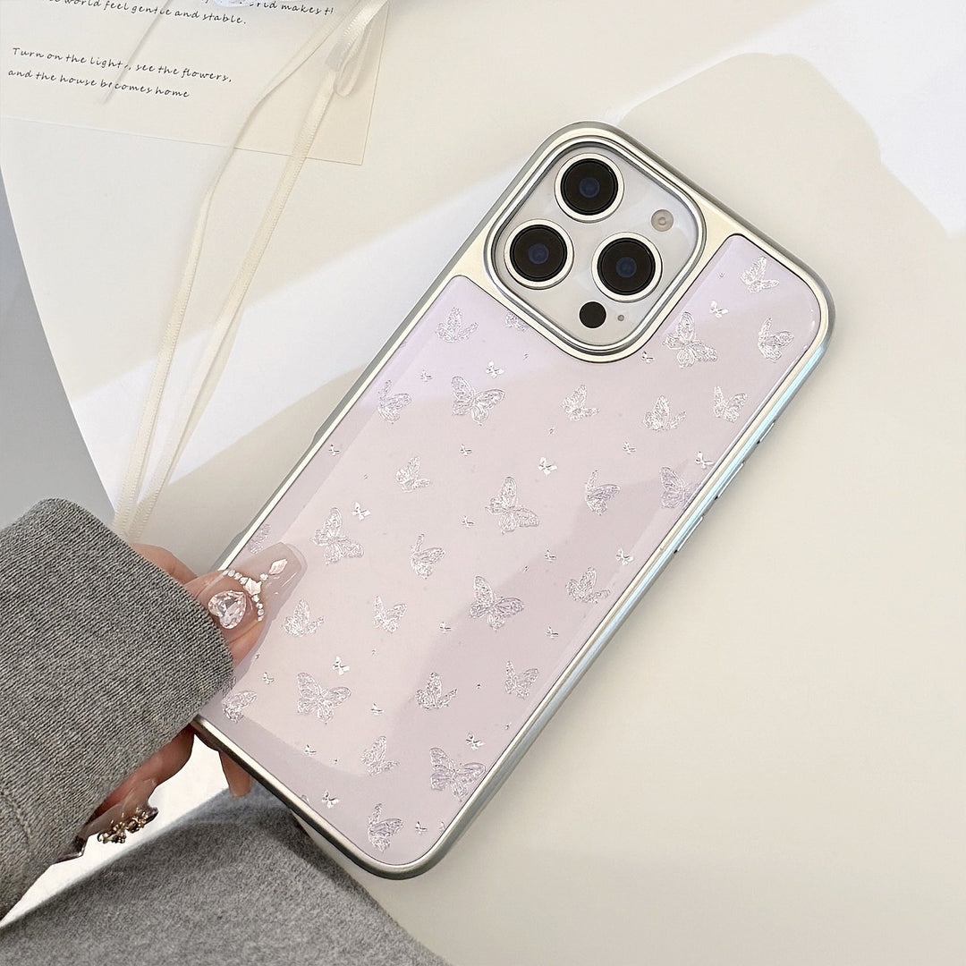 Gilt ins purple butterfly is suitable for Apple 15pro max mobile phone case iphone16 Epoxy 17 electroplating 14 Huawei
