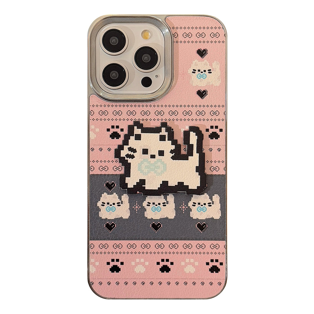 Fair Island cartoon apple 16 mobile phone case 17promax leather 15 for iPhone13 plating hard 11 couple