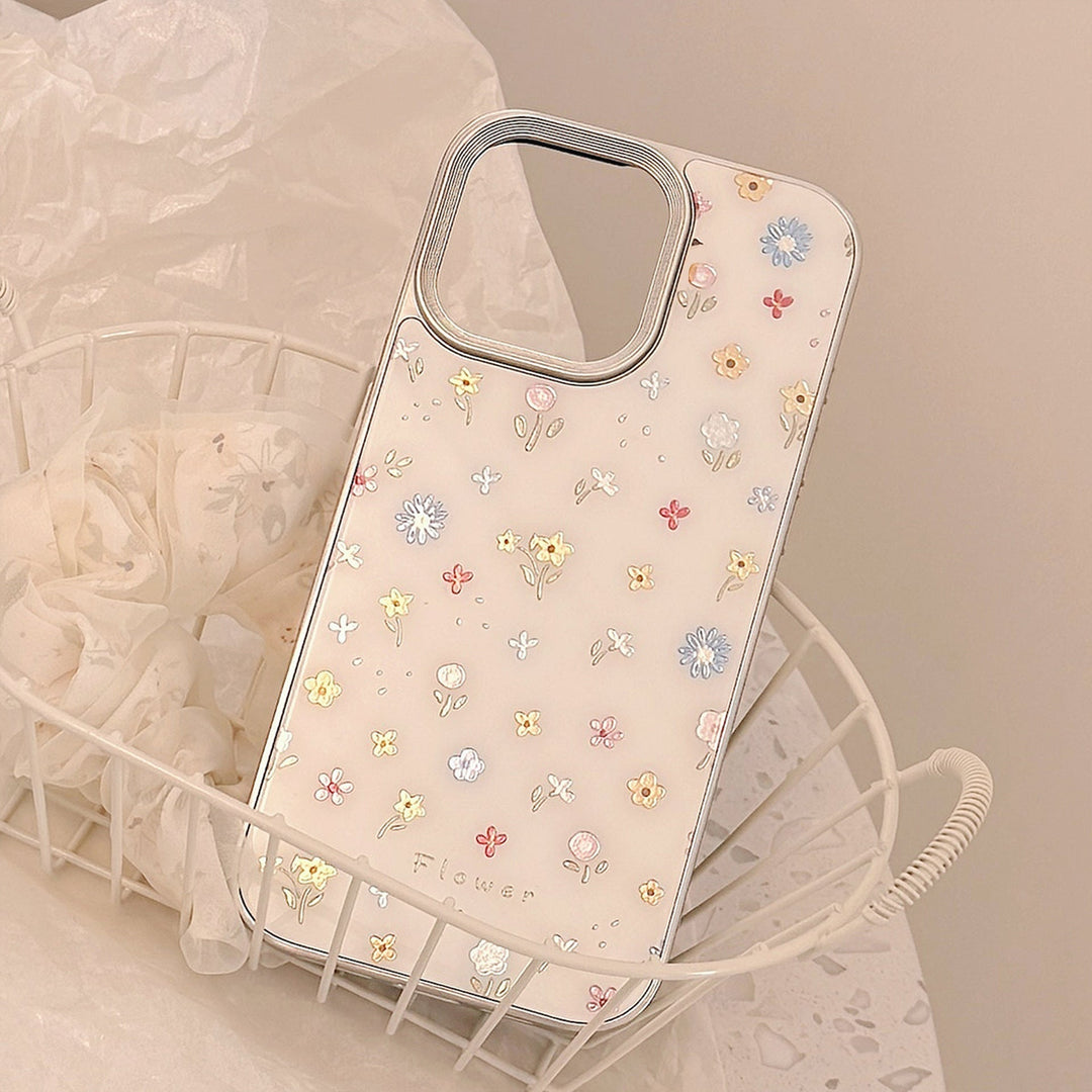 Gilt mobile phone case Apple 16 color small floral 17promax for iPhone14 anti-drop 11 glass 13 hard
