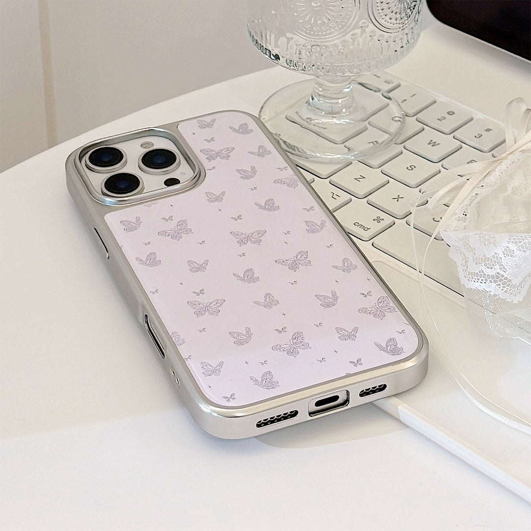 Gilt ins purple butterfly is suitable for Apple 15pro max mobile phone case iphone16 Epoxy 17 electroplating 14 Huawei