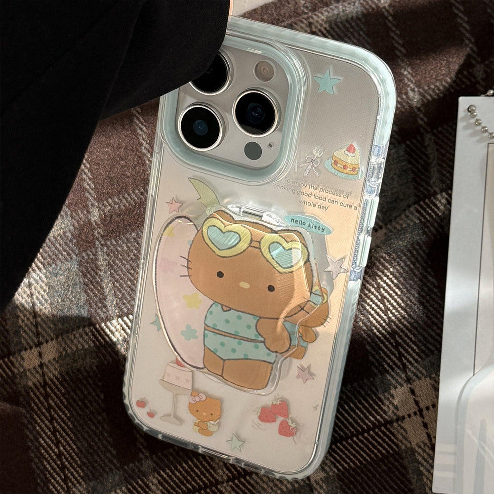 Stereo cartoon iPhone17promax Apple 16 mobile phone case, black cat suitable for 14 folding mirror 13 soft