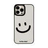 Funda de teléfono Apple con patrón de piel, diseño de cara sonriente, minimalista y curativa, para 17promax, 11 (compatible con iPhone 16), estilo avanzado, 15 (antigolpes)