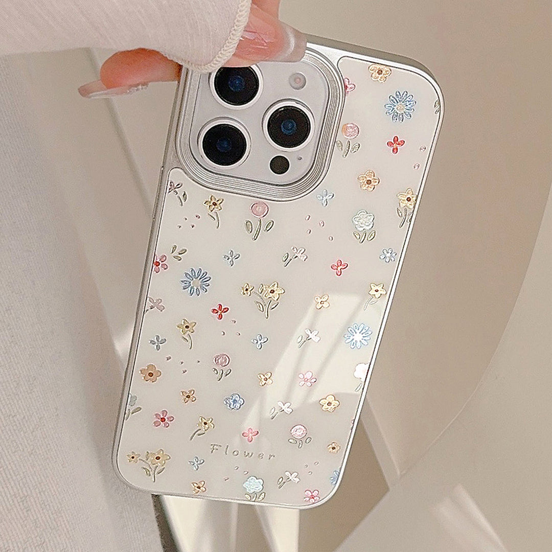Gilt mobile phone case Apple 16 color small floral 17promax for iPhone14 anti-drop 11 glass 13 hard