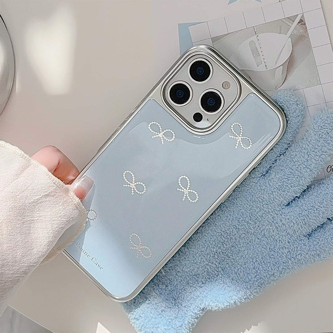 Gilt ins blue bow 16pro max mobile phone case iphone15 Epoxy 17 suitable for Huawei P70pro hard