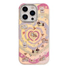 Láser dorado apto para funda de iPhone 16 Pro Max de Apple 15 anticaída 14 con dibujos animados de corazones de colores 13 de Corea