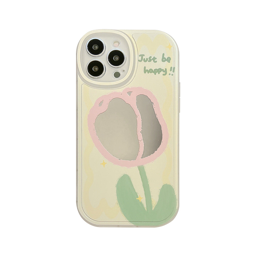 Creative mirror flower 15pro max apple 12 mobile phone case iphone16 makeup 14pro set 8p suitable for 11