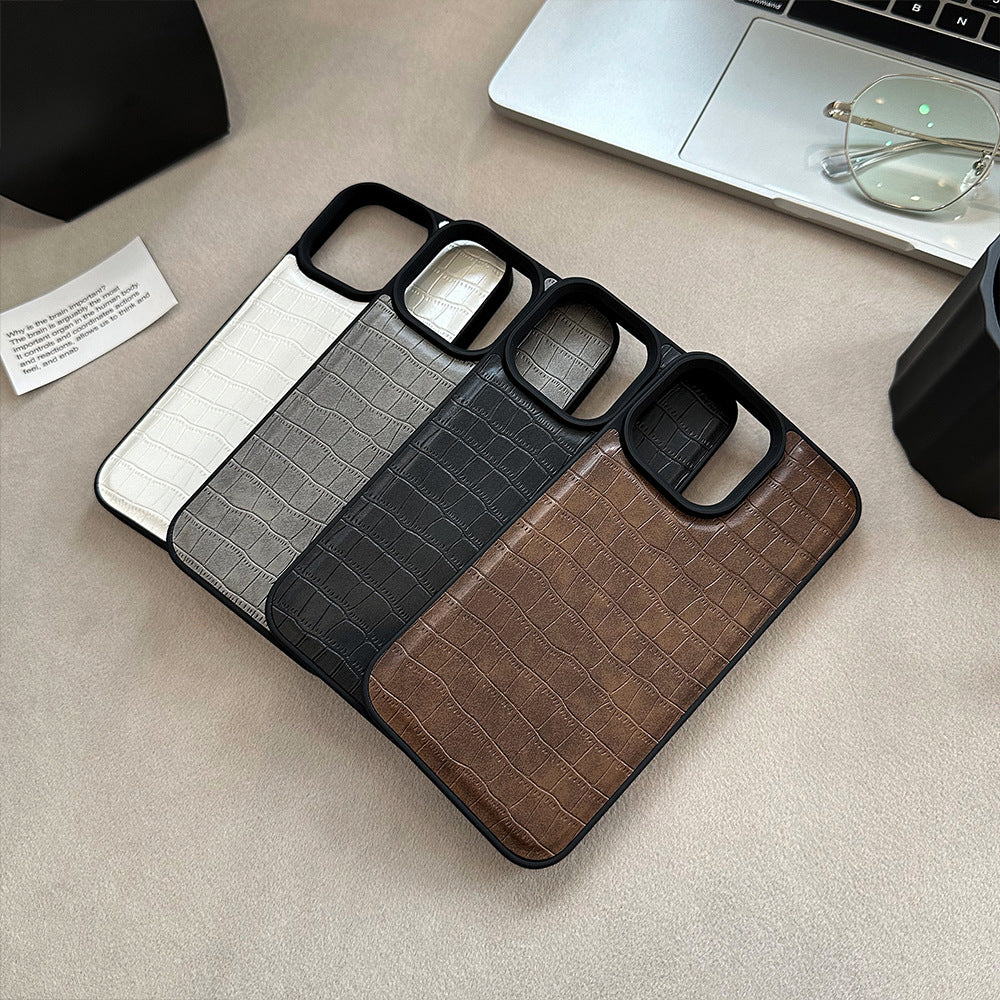 Funda de móvil retro de estilo premium 12 con estampado de piel de cocodrilo 15 para iPhone 13 17promax con personalidad 16
