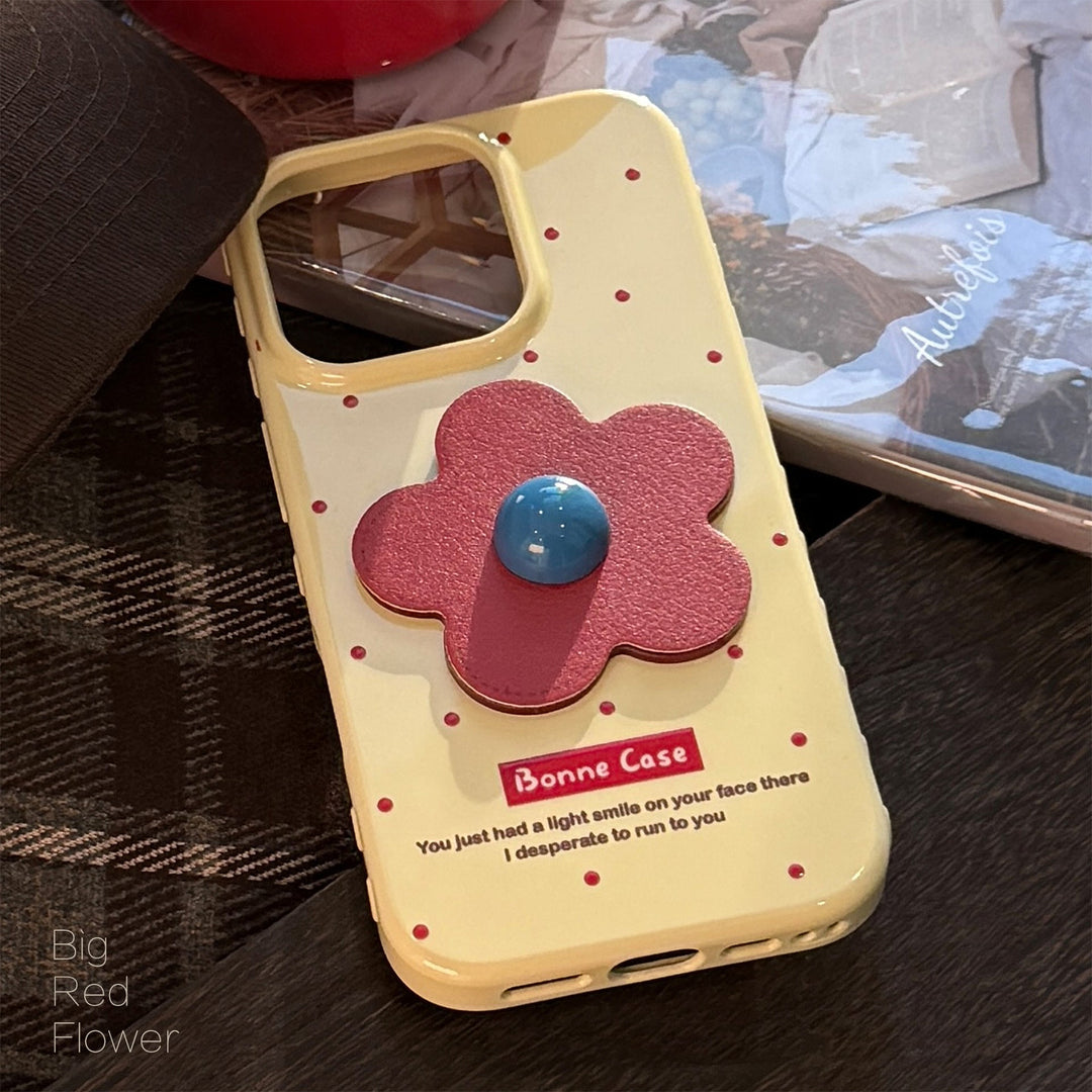Чехол для мобильного телефона «Красный цветок-яблоко 16» для iPhone 17promax с кожаным узором, объемный, 14, ретро, 13, противоударный