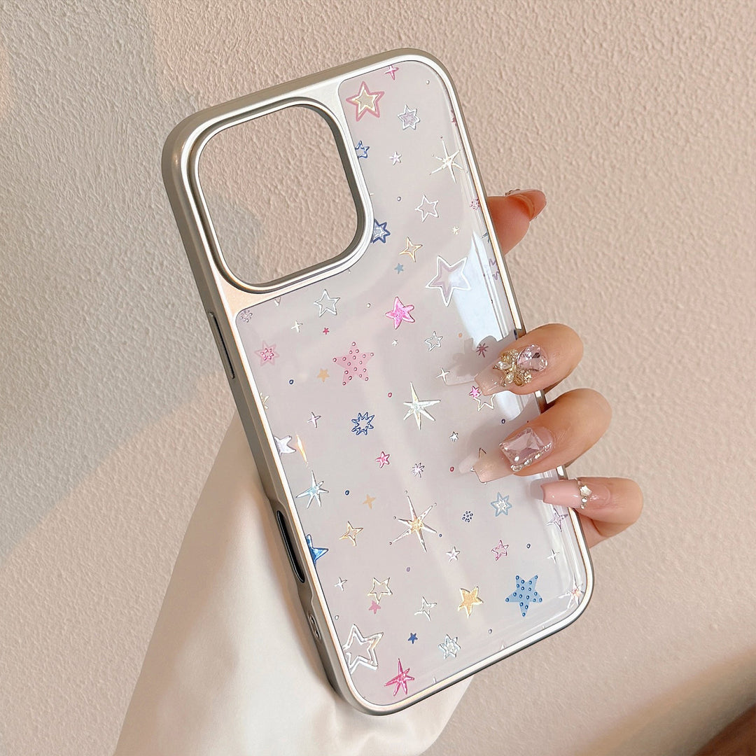 Dorado aplicable a la funda de teléfono móvil Apple 15promax iphone16, estrella de dopamina de epoxi 17, galvanizado 14 Huawei