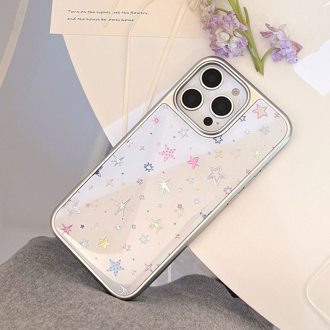Dorado aplicable a la funda de teléfono móvil Apple 15promax iphone16, estrella de dopamina de epoxi 17, galvanizado 14 Huawei
