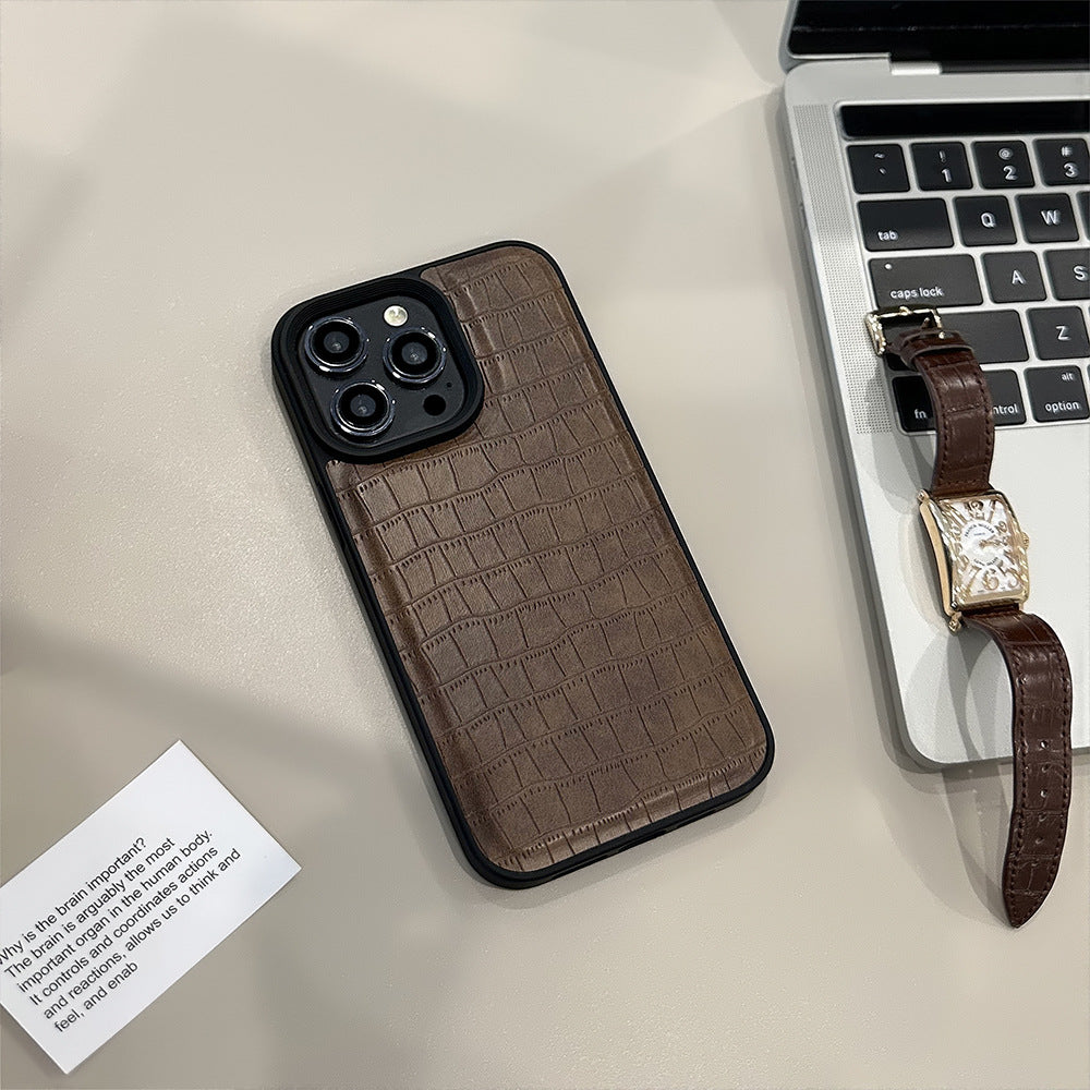 Funda de móvil retro de estilo premium 12 con estampado de piel de cocodrilo 15 para iPhone 13 17promax con personalidad 16