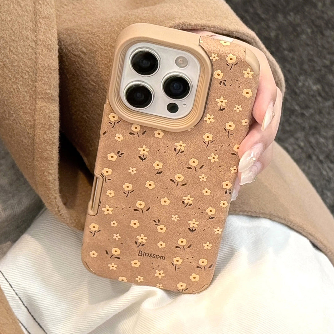 Осенние мелкие цветы подходят для чехла на iPhone 16 Apple 17 Pro Max 15 ретро 14 замша 13 поколение волосатых