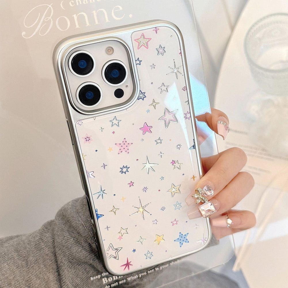 Dorado aplicable a la funda de teléfono móvil Apple 15promax iphone16, estrella de dopamina de epoxi 17, galvanizado 14 Huawei