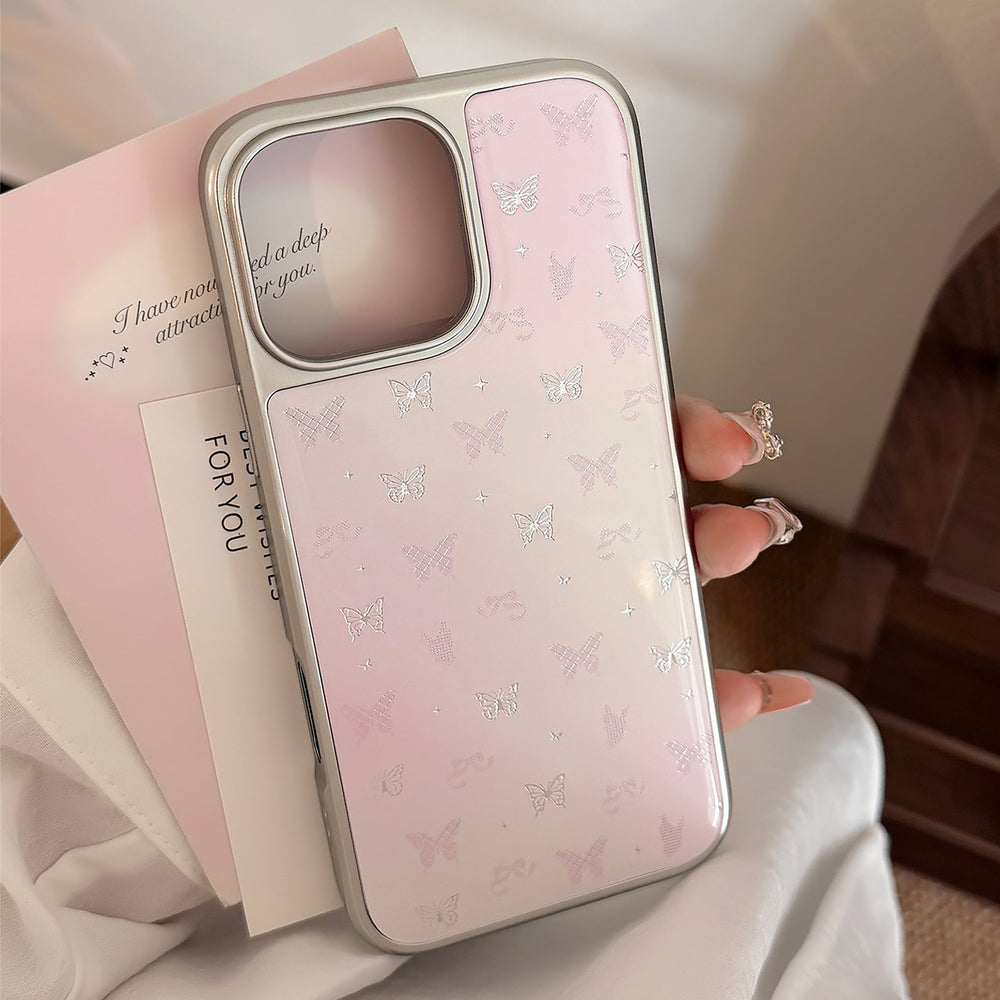 Gilt ins powder butterfly apple 16pro max mobile phone case iphone15 Epoxy 17 is suitable for huawei mate70.