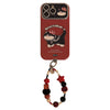 ins red cartoon cat suitable for 16pro max iPhone case iphone15 leather cartoon 17 lanyard