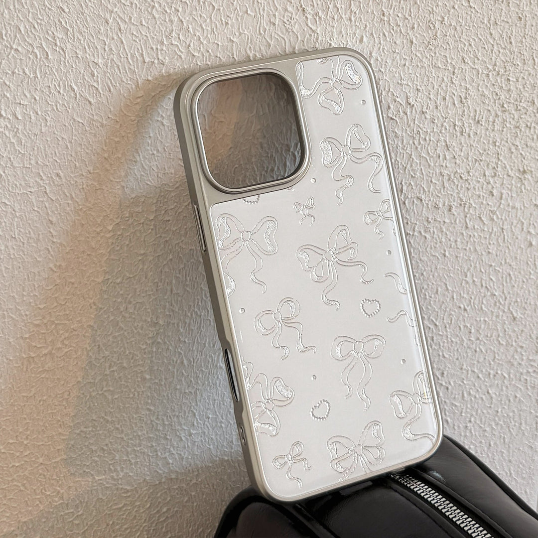 Funda para teléfono móvil Gilt Apple 16promax iphone15 lazo de perlas 13 galvanoplastia 17 para Huawei P70