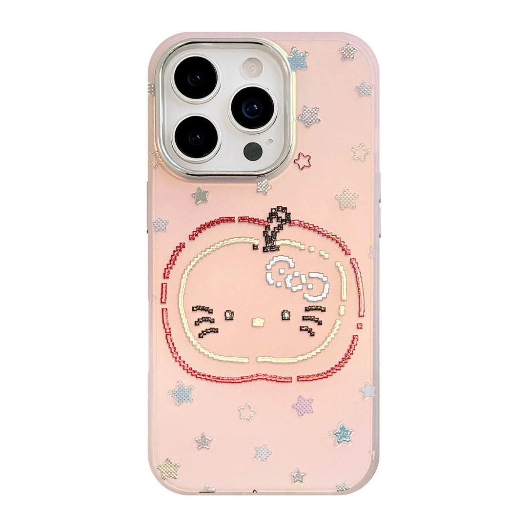 Estrellas color oro para funda de iPhone 15 17Pro Max láser rojo Apple 13 personalidad 14 dibujos animados 16