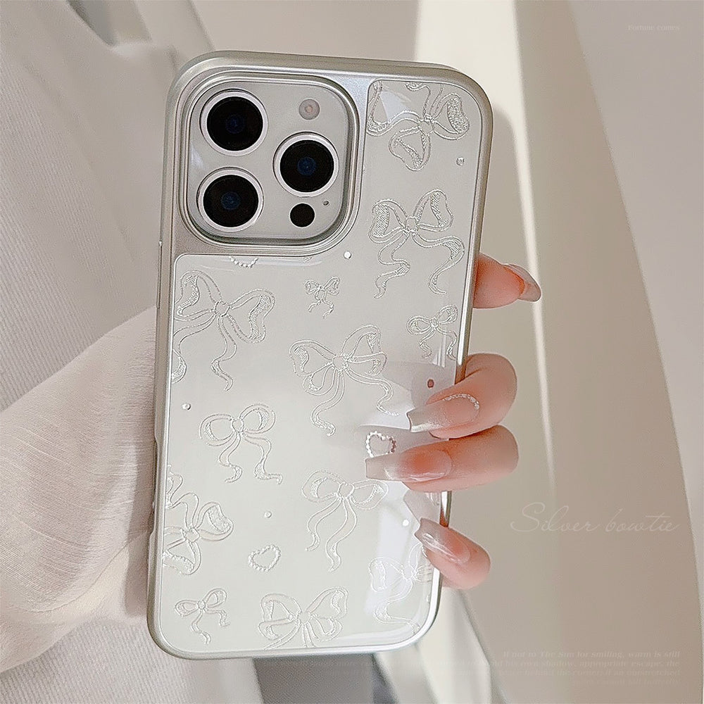 Funda para teléfono móvil Gilt Apple 16promax iphone15 lazo de perlas 13 galvanoplastia 17 para Huawei P70