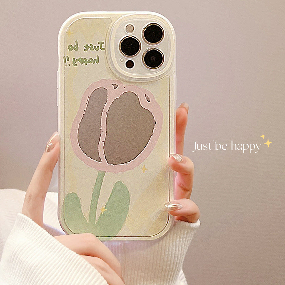 Creative mirror flower 15pro max apple 12 mobile phone case iphone16 makeup 14pro set 8p suitable for 11