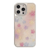 Funda para móvil de epoxi dorado 17 Apple 16Pro Max iphone15 con flor difuminada 14 adecuada para Huawei mate70